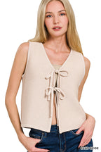 Lisa Tie Front Sweater Vest
