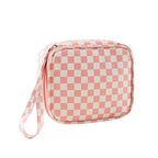 CHECKER GINGHAM MAKEUP COSMETIC BAG