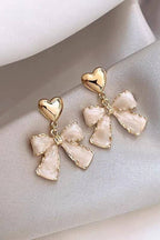 BOW GOLD HEART EARRINGS