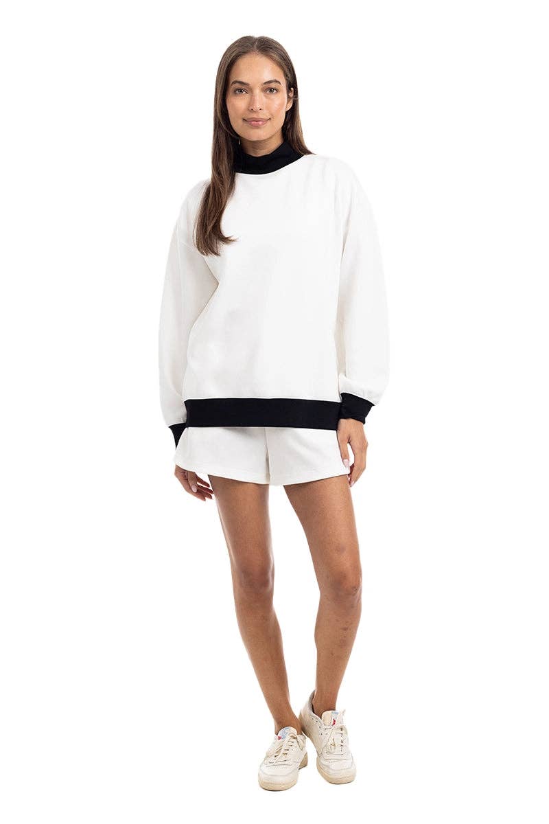 White & Black Duo Mockneck Set