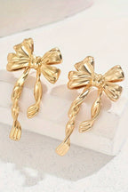 Gold Bow Knot Plated Alloy Stud Earrings: Gold / Alloy / ONE SIZE