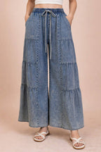 Tiered Washed Pants