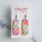 Watercolor Floral Leather Earrings