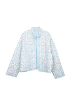Light Blue Dainty Floral Quilted Jacket