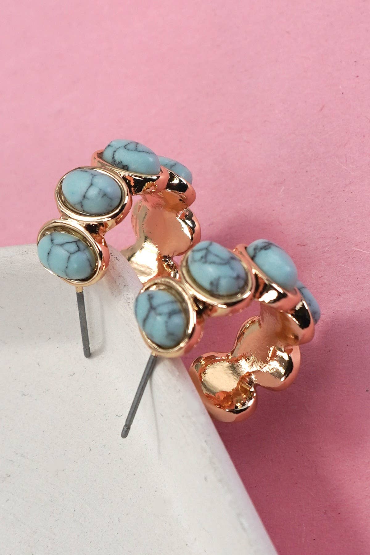 TURQ HOOP EARRINGS