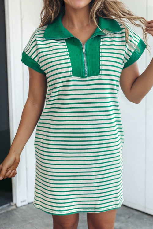 Amelia Zip Polo Collar Dress