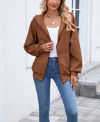 Quilted Zip-Up Hoodie Jacket