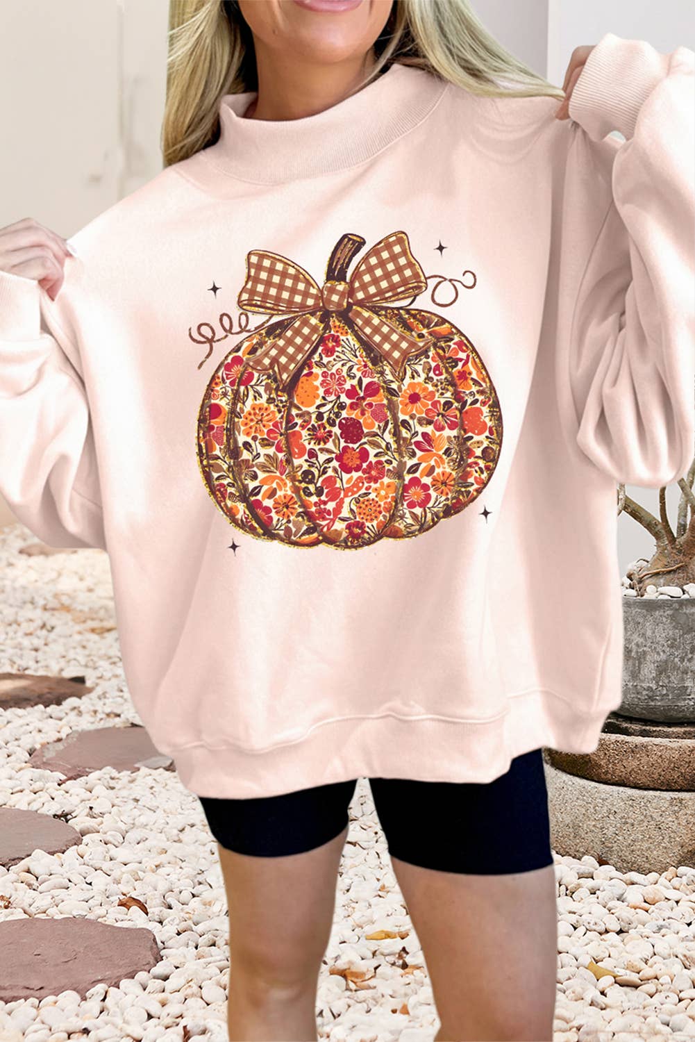 Pumpkin Mock Neck Sweatshirt