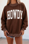 HOWDY Polka Dot Mock Neck Sweatshirt