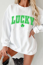 White Ribbed St Patrick Sweatshirt
