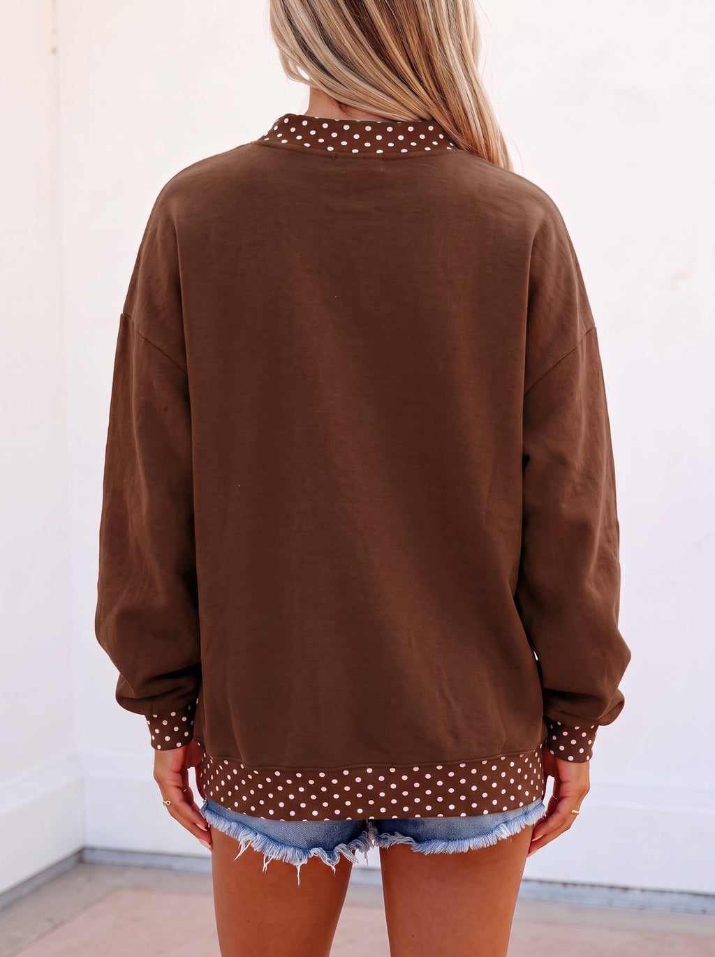 HOWDY Polka Dot Mock Neck Sweatshirt