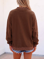 HOWDY Polka Dot Mock Neck Sweatshirt