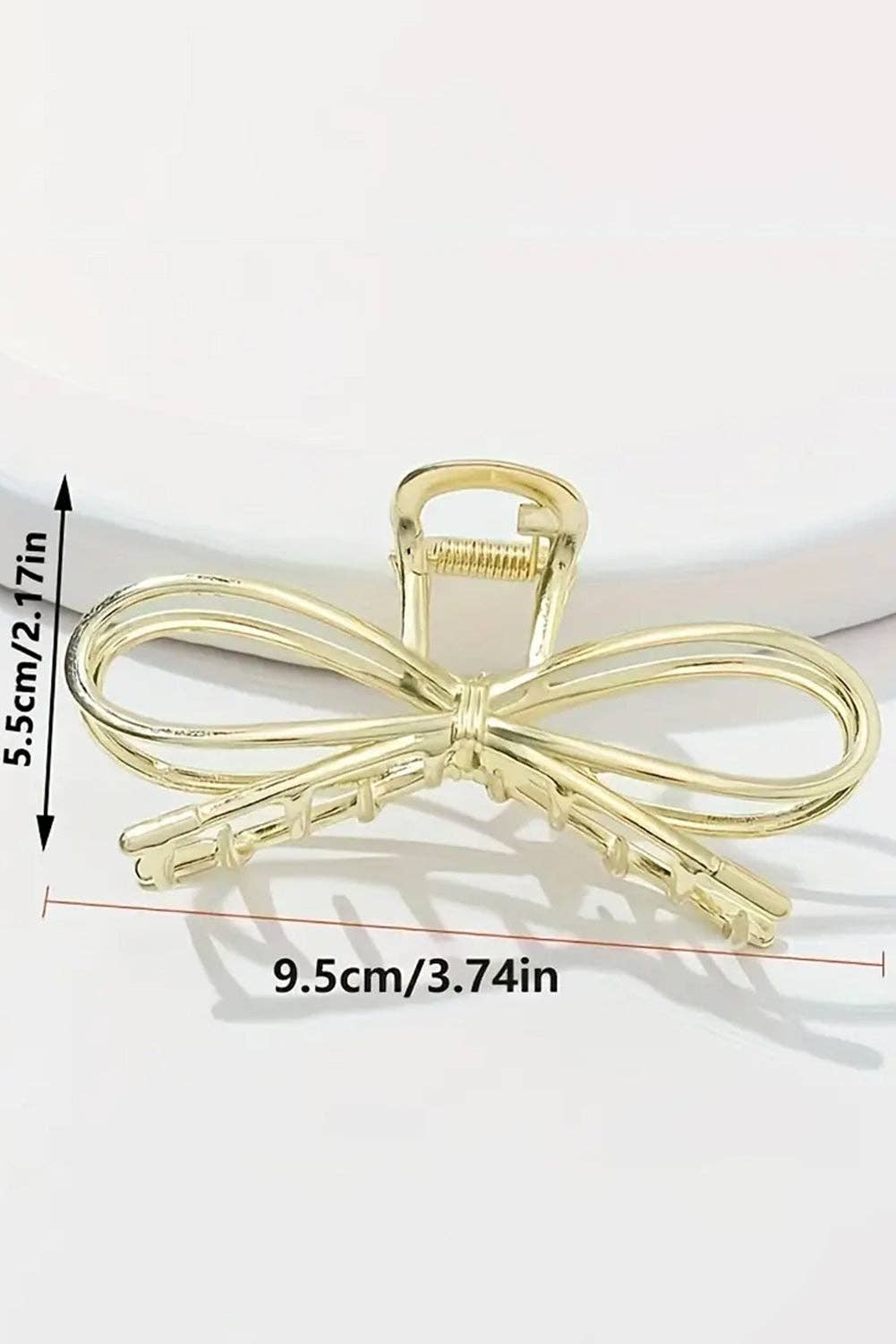 Gold Metal Bow Claw Clip