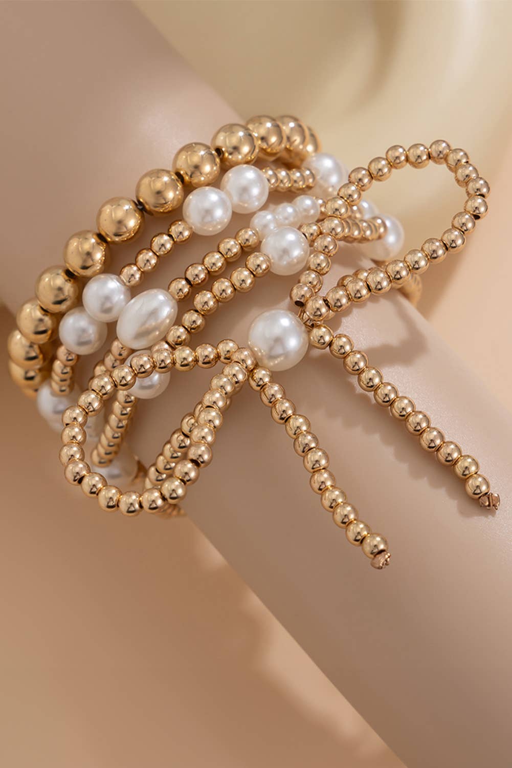 Bow Pearl Bracelets Set