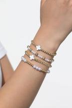White Cross Pearl Layered Bracelet