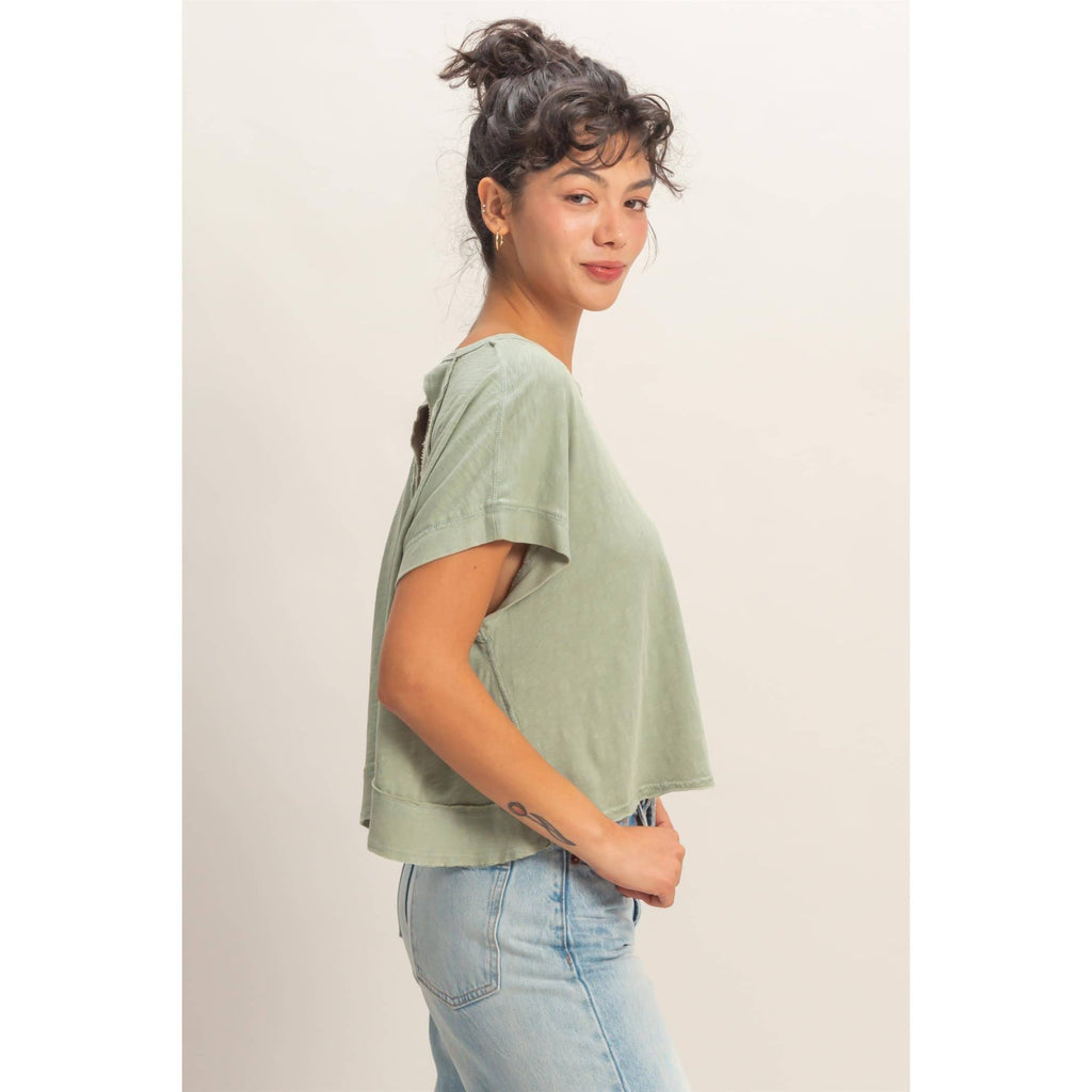 Lucy Washed Open Back Top