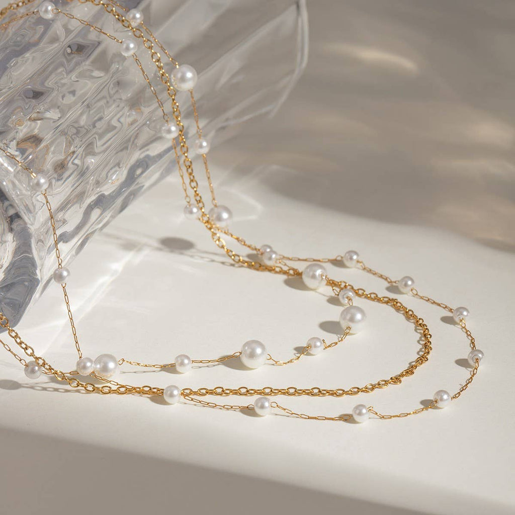 LAYERED PEARL NECKLACE