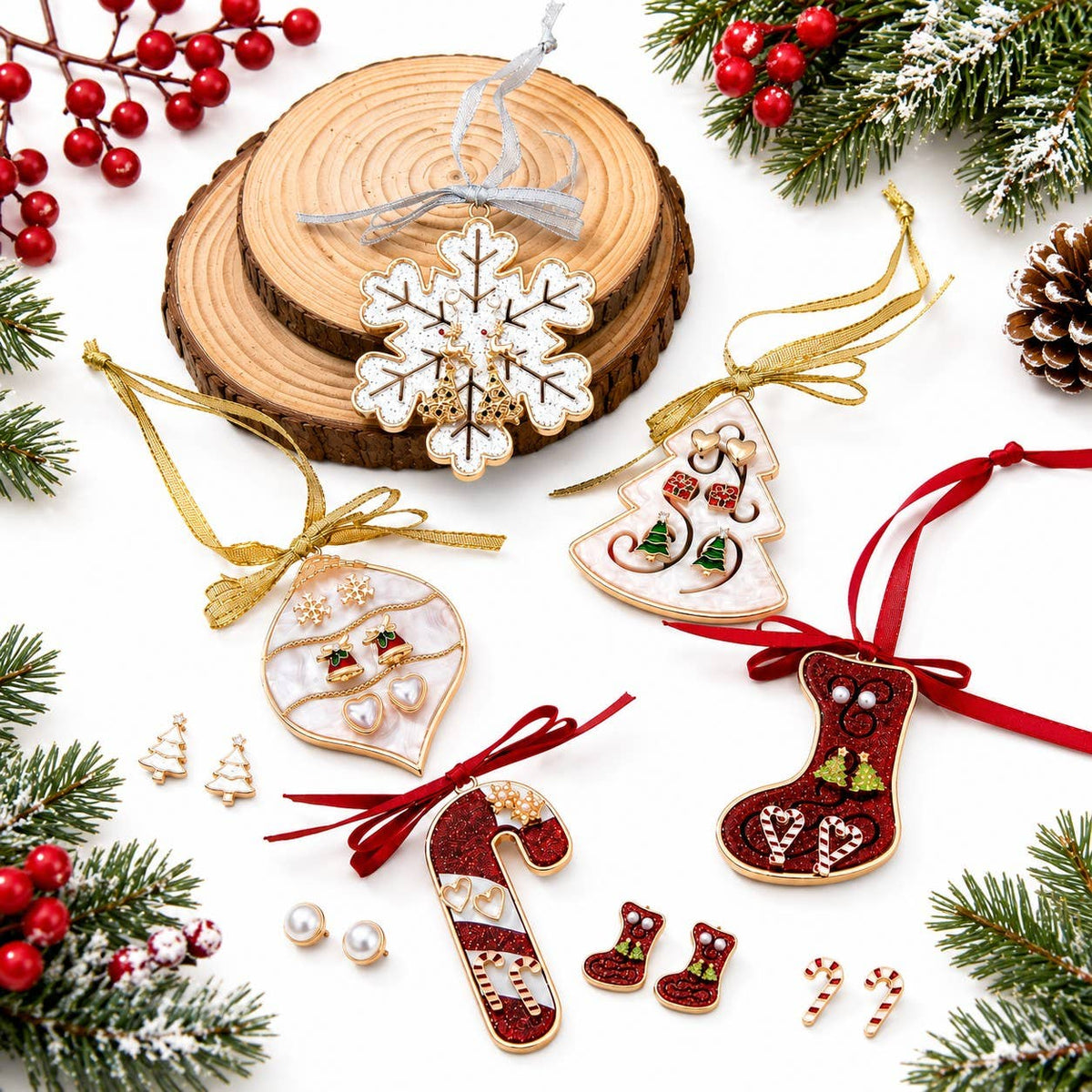 Christmas Trio Earring & Ornament Set