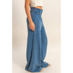 Mineral Washed Wide-Leg Pants