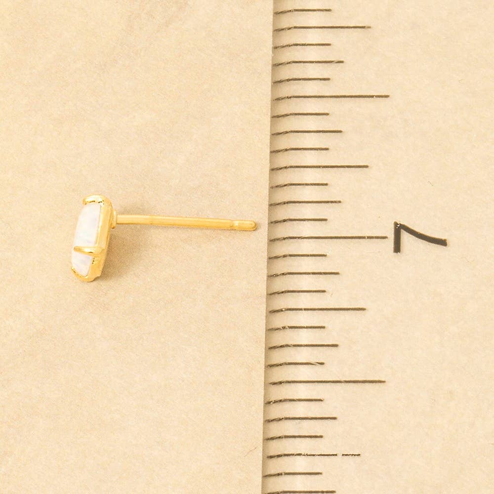 Opal Stone Stud Earrings