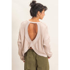 Mineral Wash Waffle Open Back Top