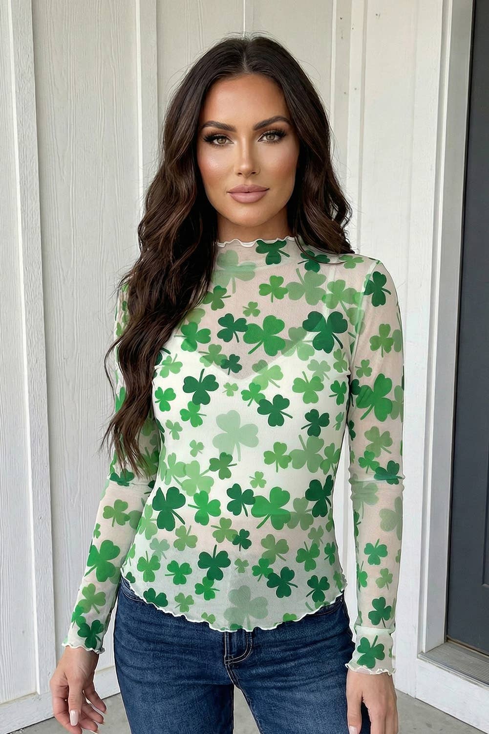 Shamrock Mesh St. Patrick's Day Top