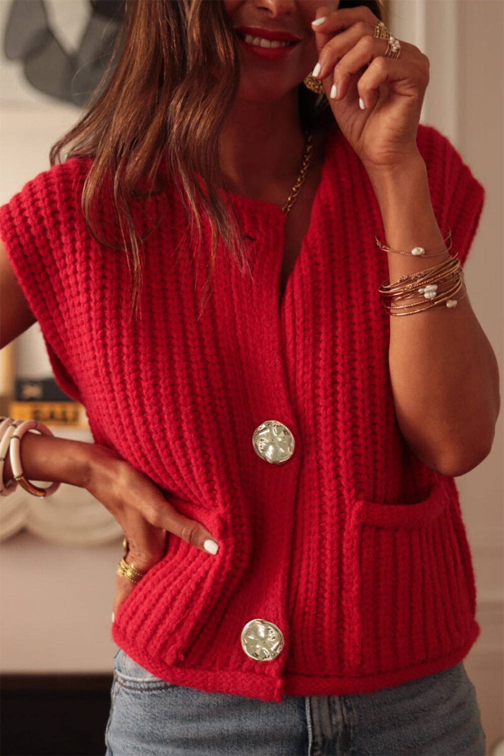 Zoey Buttoned Sweater Vest