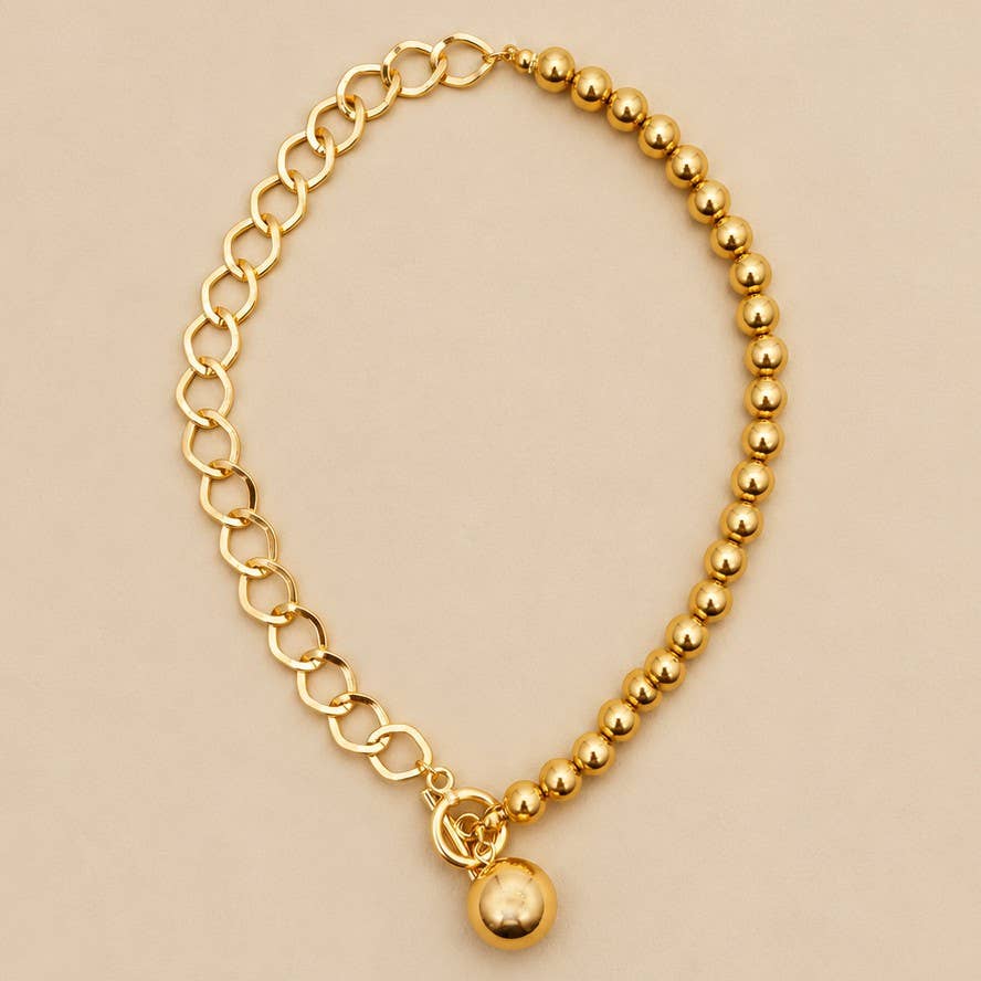 Round Bead Pendant Necklace