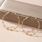 Gold Ball Beaded Hoop Earrings