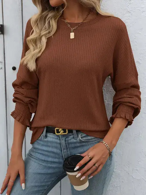 Striped Knit Pullover Sweater