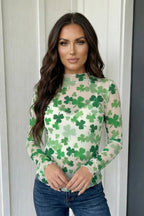 Shamrock Mesh St. Patrick's Day Top