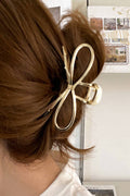 Gold Metal Bow Claw Clip