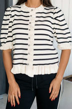 Kari Ruffle Button Cardigan