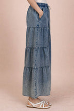 Tiered Washed Pants