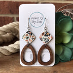 Wood Oblong Earrings