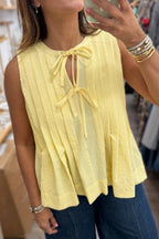 Bow Tie Pleated Tank Top