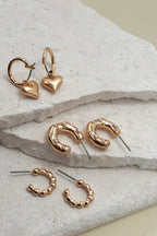 HEART DROP HOOP EARRINGS