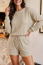 Zephyrine Stripe Textured Top Set