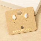 Opal Stone Stud Earrings