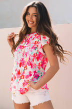 Rose Floral Flutter Top