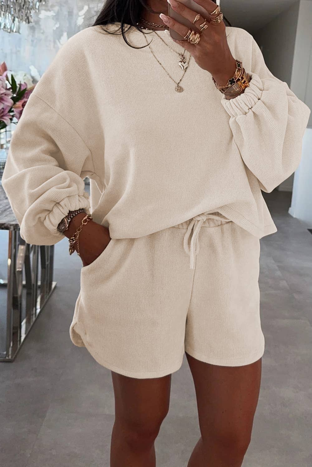 Kinsley Pullover Drawstring Shorts Set