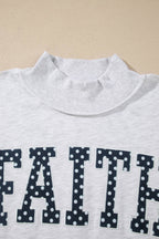 Faith Polka Dot Mock Neck Sweatshirt
