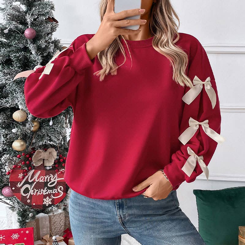 Merry 3D Bow Sweatshirt