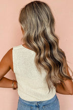 Cleo Beige Tie Front Sweater