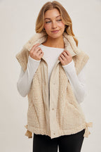 MOCK NECK FLEECE SHERPA VEST
