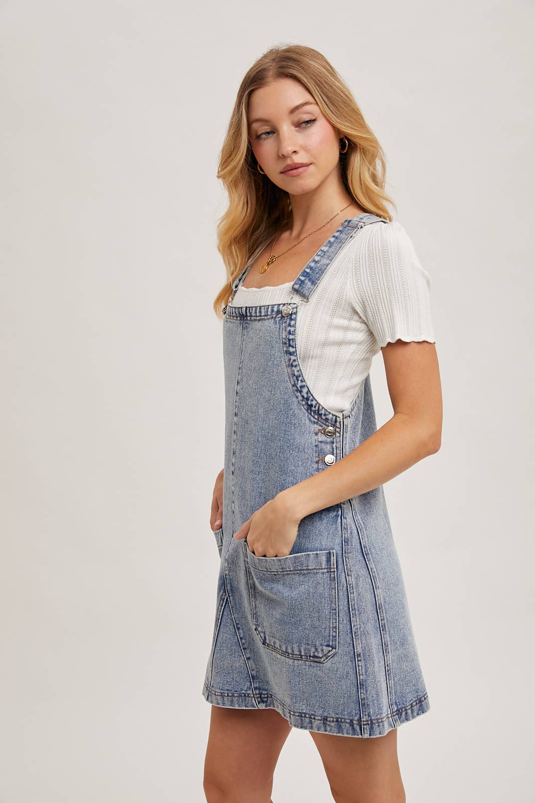 Ava Denim Overall Dress