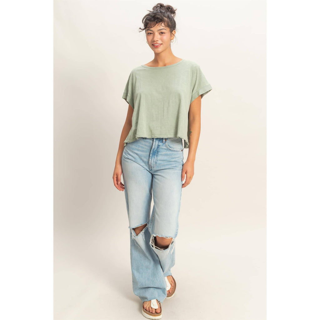 Lucy Washed Open Back Top