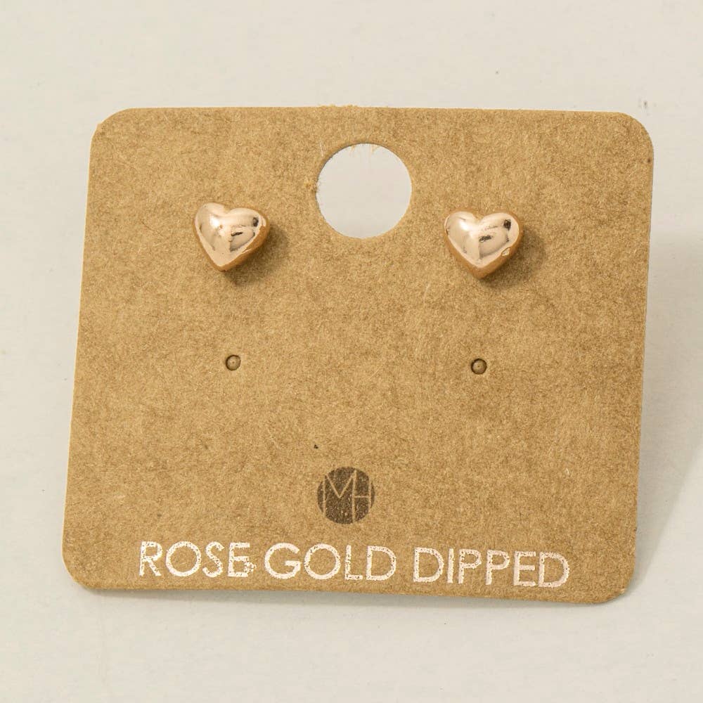 Rosa Gold  & Gold Mini Heart Earrings