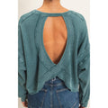 Mineral Wash Waffle Open Back Top