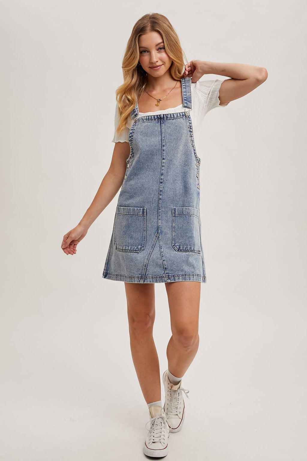 Ava Denim Overall Dress